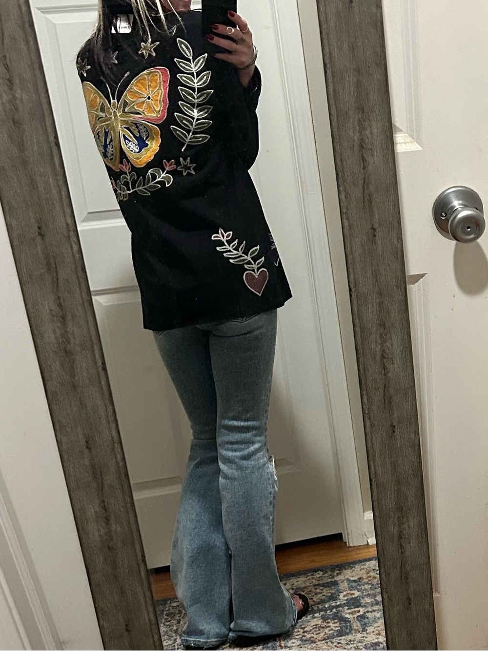 ❌SOLD❌NWT We The Free Never Leaf Me Embroidered Tee In Black Combo - Picture 7 of 16